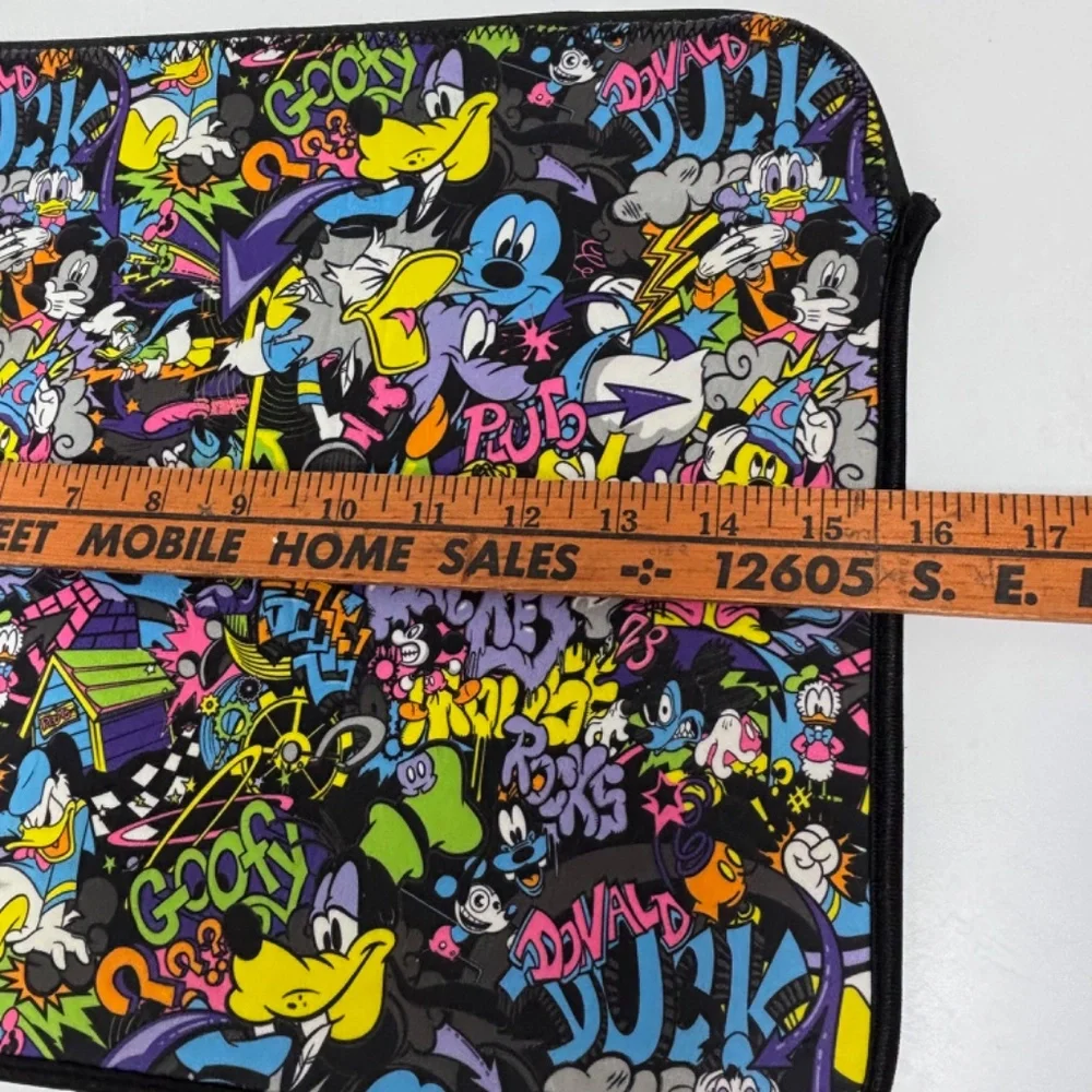 Disney Mickey Mouse Reversible Laptop Tablet Pouch Case MulticolorScuba Material